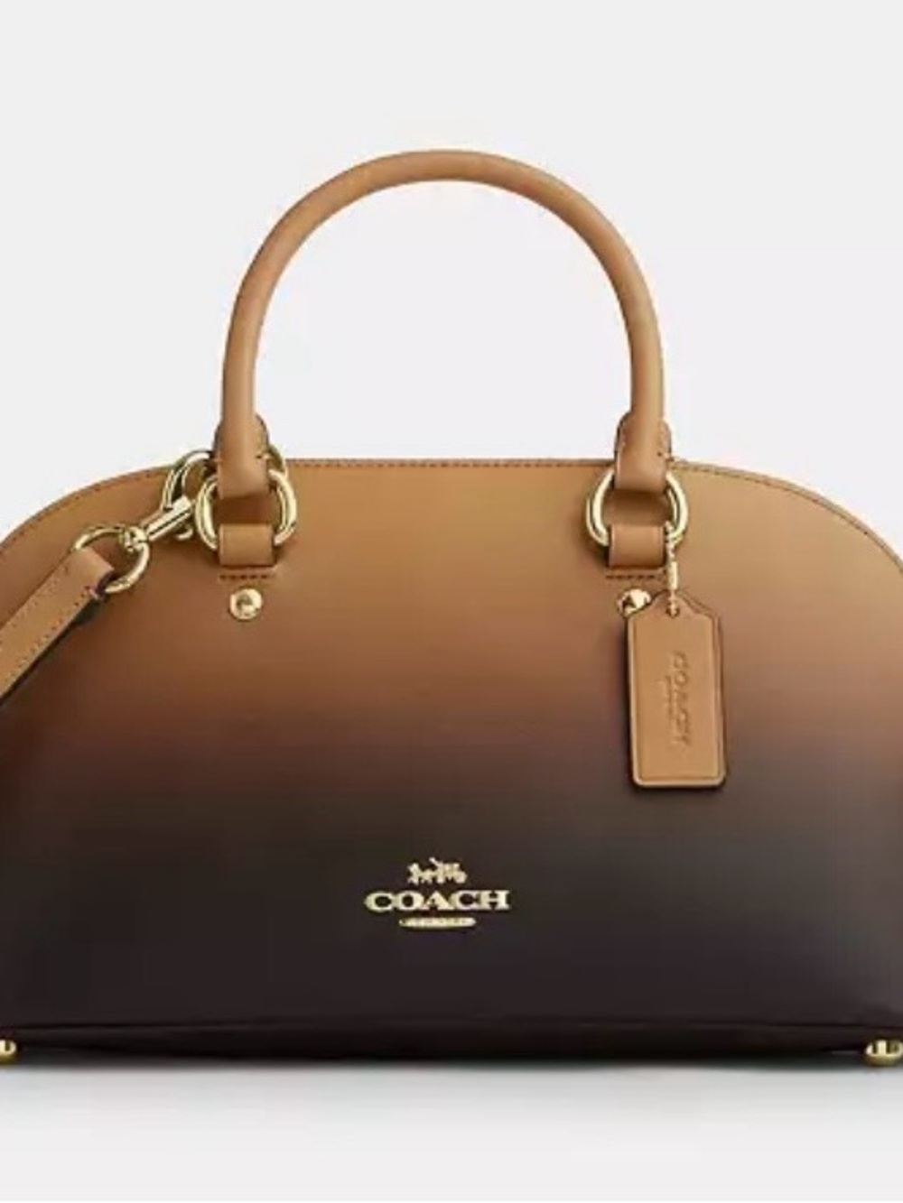 COACH Lara Satchel Bag Gold/Latte - Picture 3 of 6